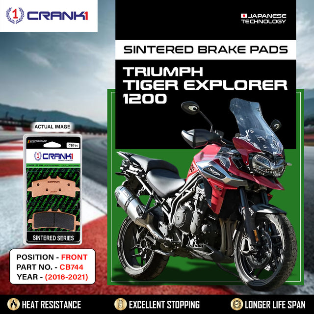 CRANK1 CB744 Front Sintered Brake Pads for Triumph Tiger Explorer 1200 2016-2021 premium motorcycle brake pads