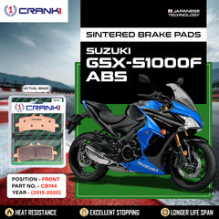 CRANK1 CB744 Front Sintered Brake Pads for Suzuki GSX-S1000F ABS 2015-2020 premium motorcycle brake pads