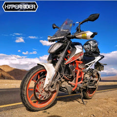Hyperrider KTM Duke 250 390 Crash Guard BS4 BS6 with CNC Delrin Frame Sliders Black Orange