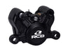 RCB R55 2-piston motorcycle brake caliper 01BC048 in Blue, Black, Red and Silver