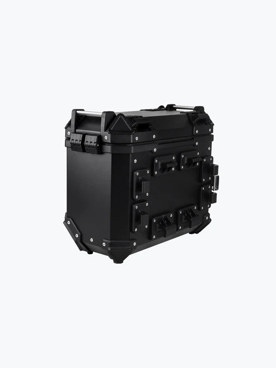 Legundary Custom Fort Knox Series SB 36L Aluminium Top Box Black Silver Motorcycle Luggage Storage Case