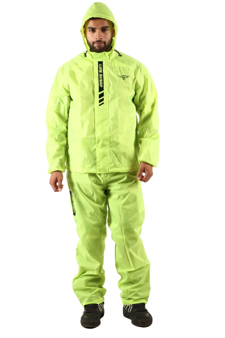 Lone Ranger DryStorm Motorcycle Rain Suit High Visibility Waterproof Jacket and Pants Set