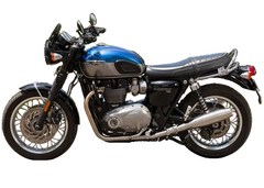 Silver Stallion slip on performance exhaust for Triumph Bonneville T120 1200 silver black matte brushed