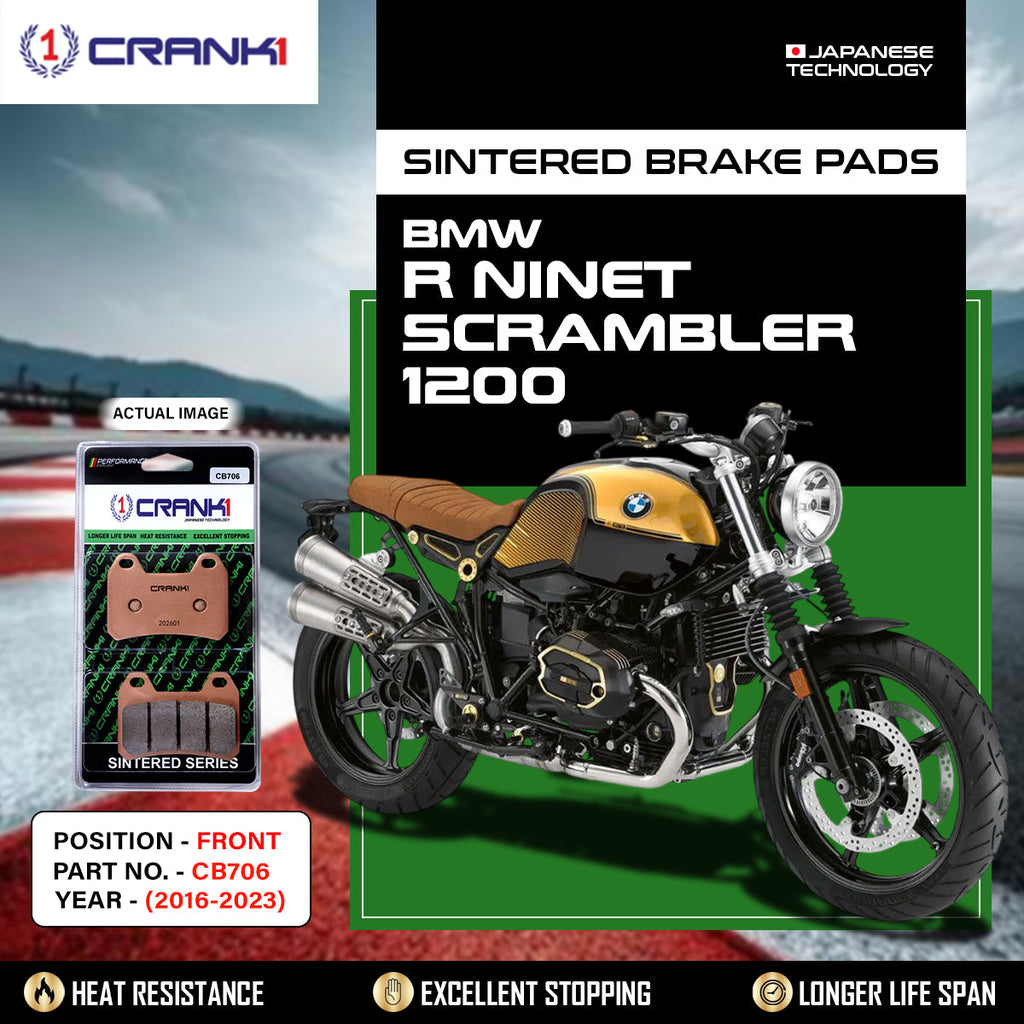 CRANK1 CB706 Sintered Front Brake Pads for BMW R nineT Scrambler 1200 (2016-2023) Motorcycle Disc Brake Pads