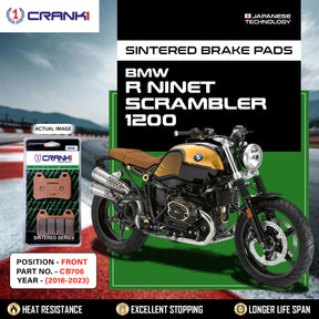 CRANK1 CB706 Sintered Front Brake Pads for BMW R nineT Scrambler 1200 (2016-2023) Motorcycle Disc Brake Pads