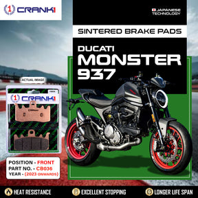 CRANK1 CB036 Front Sintered Brake Pads For Ducati Monster 937 2023 Onwards Motorcycle