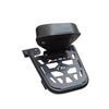 Motocare Dominar 400 plate carrier with integrated pillion backrest installed on Bajaj Dominar 250 and 400 motorcycle