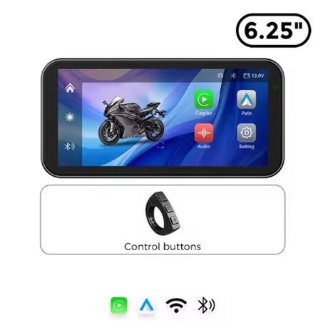 LBC Moto S3P Lite 6.25 inch motorcycle display with Apple CarPlay Android Auto 2K IPS screen handlebar remote waterproof