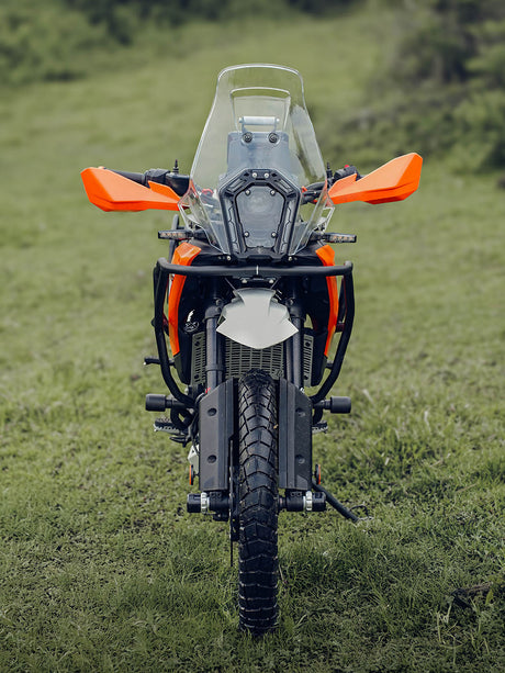 Legundary Custom KTM ADV 390 2025 Raptor crash guard black mild steel engine protection guard