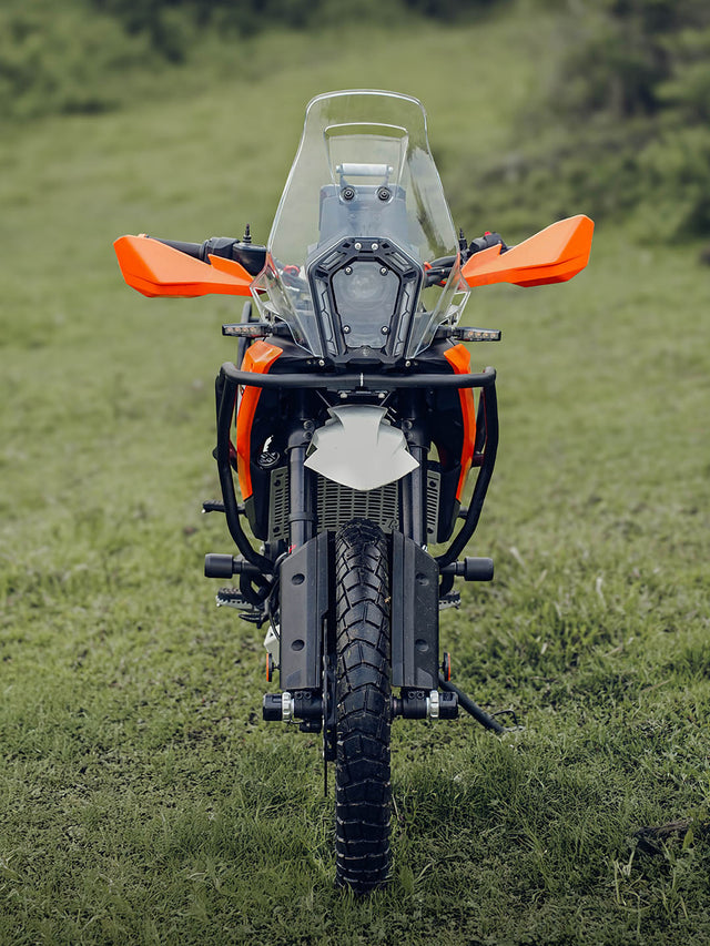 Legundary Custom KTM ADV 390 2025 Raptor crash guard black mild steel engine protection guard