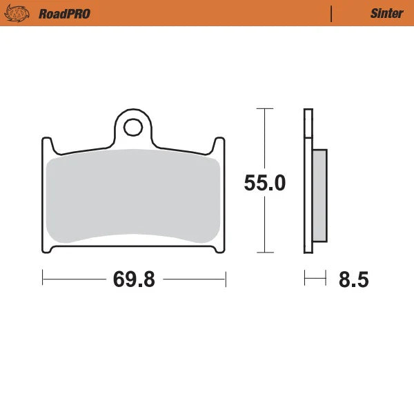 Moto-Master RoadPRO Sinter Brake Pads Triumph Rocket III Roadster 2004-2018 Front 402401 Rear 403302 TÜV Approved High Performance Cruiser Motorcycle Brake Pads