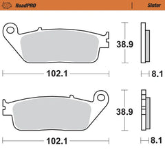 Moto-Master RoadPRO Sinter Brake Pads Triumph Street Triple 765 2013-2016 Front 402501 Rear 403402 TÜV Approved High Performance Motorcycle Brake Pads