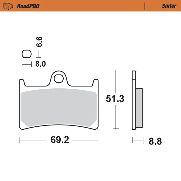 Moto-Master RoadPRO Sinter Brake Pads Yamaha MT-09 2018 Onwards Front 402801 Rear 403102 TÜV Approved High Performance Street Motorcycle Brake Pads