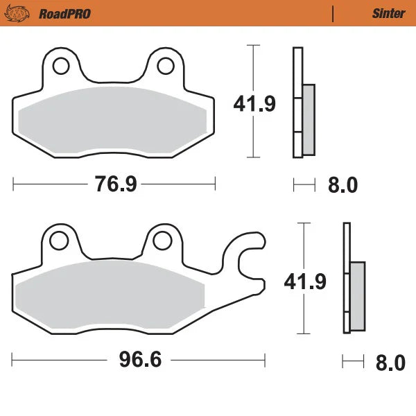 Moto-Master RoadPRO Sinter Brake Pads Kawasaki Ninja 400 2018-2024 Front 413701 Rear 402902 TÜV Approved High Performance Motorcycle Brake Pads