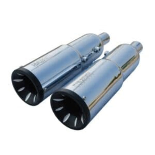 Bycology Rhino Racing Grenade V4 chrome stainless steel exhaust for Royal Enfield Super Meteor 650