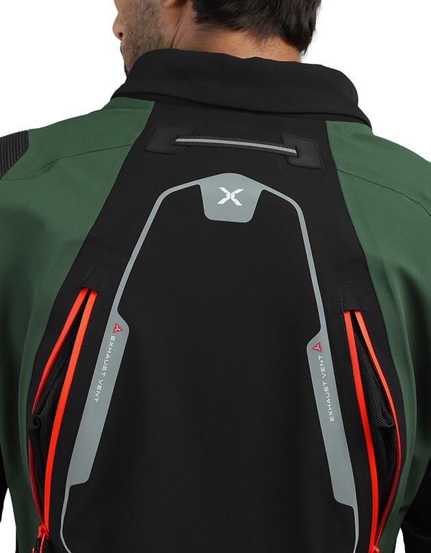 Royal Enfield Adventurer XT Waterproof Riding Jacket in Blue, Olive and Black