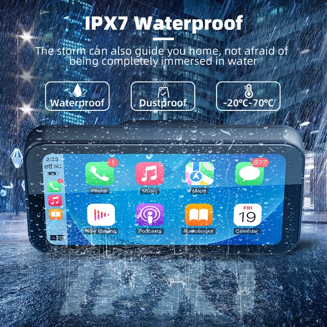 LBC Moto S3P Lite 6.25 inch motorcycle display with Apple CarPlay Android Auto 2K IPS screen handlebar remote waterproof