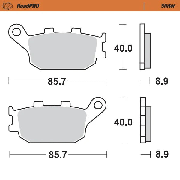 Moto-Master RoadPRO Sinter Brake Pads Kawasaki Versys 650 2021 Onwards Front 402501 Rear 403102 TÜV Approved High Performance Adventure Motorcycle Brake Pads