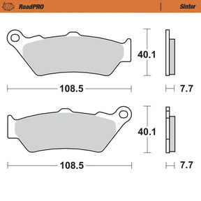 Moto-Master RoadPRO Sinter Brake Pads Triumph Rocket III Roadster 2004-2018 Front 402401 Rear 403302 TÜV Approved High Performance Cruiser Motorcycle Brake Pads