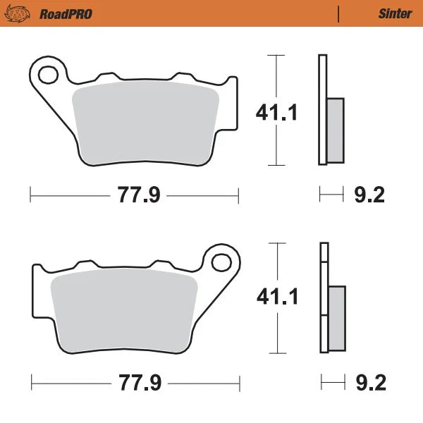 Moto-Master RoadPRO Sinter Brake Pads Royal Enfield Meteor 350 Front 403201 Rear 403402 TÜV Approved High Performance Cruiser Motorcycle Brake Pads