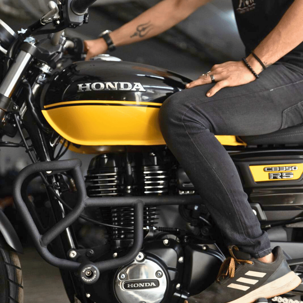 Hyperrider Type 3 Crash Guard with CNC Delrin Slider for Honda Hness CB350 and CB350RS