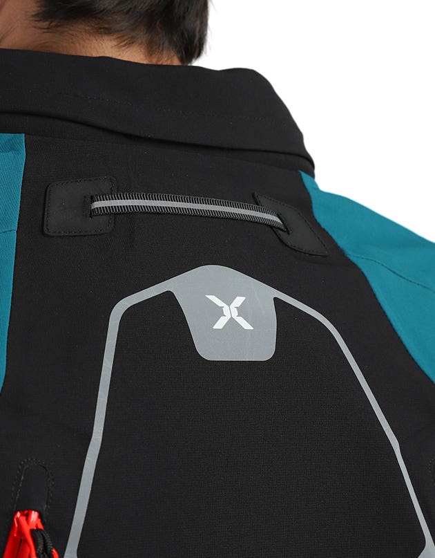 Royal Enfield Adventurer XT Waterproof Riding Jacket in Blue, Olive and Black