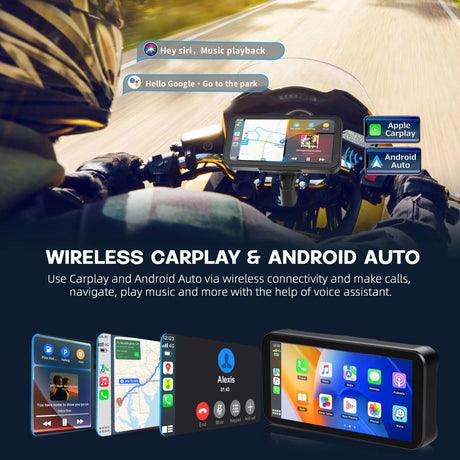 LBC Moto S3P Lite 6.25 inch motorcycle display with Apple CarPlay Android Auto 2K IPS screen handlebar remote waterproof