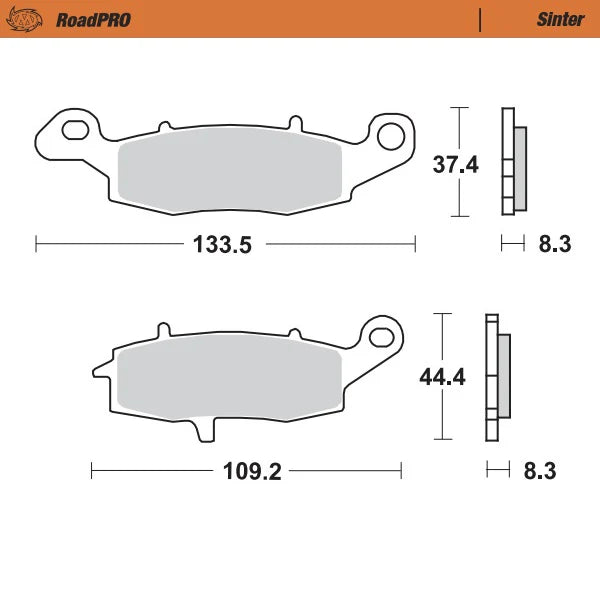 Moto-Master RoadPRO Sinter Brake Pads BMW S1000R HP4 2011-2014 Front 408101 Rear 403402 TÜV Approved High Performance Motorcycle Brake Pads