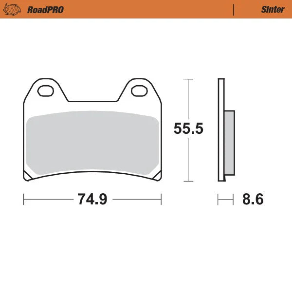 Moto-Master RoadPRO Sinter Brake Pads KTM Duke 790 2018 Onwards Front 404301 Rear 403402 TÜV Approved High Performance Street Motorcycle Brake Pads