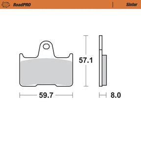 Moto-Master RoadPRO Sinter Brake Pads Kawasaki ZX-14R 2016 Onwards Front 406801 Rear 404402 TÜV Approved High Performance Motorcycle Brake Pads
