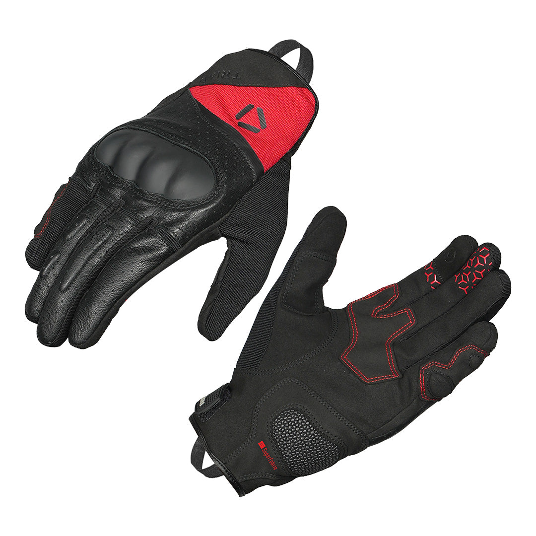 KORDA Triad motorcycle riding gloves with knuckle protection and Superfabric palm guard