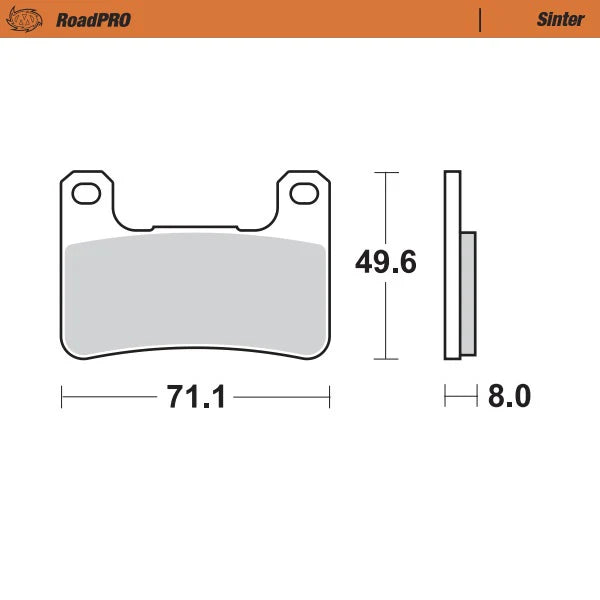 Moto-Master RoadPRO Sinter Brake Pads Kawasaki Z1000 2018-2021 Front 406301 Rear 403702 TÜV Approved High Performance Motorcycle Brake Pads