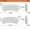 Moto-Master RoadPRO Sinter Brake Pads Honda CBR 600F ABS 2011-2013 Front 406501 Rear 403102 TÜV Approved High Performance Motorcycle Brake Pads
