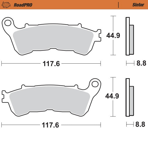 Moto-Master RoadPRO Sinter Brake Pads Honda CBR 600F ABS 2011-2013 Front 406501 Rear 403102 TÜV Approved High Performance Motorcycle Brake Pads