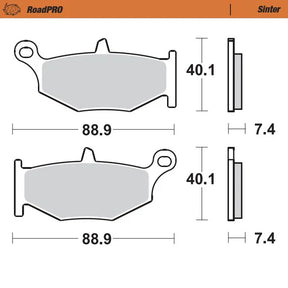 Moto-Master RoadPRO Sinter Brake Pads Suzuki GSX1300R Hayabusa 2021 Onwards Front 407001 Rear 406602 TÜV Approved High Performance Hyperbike Brake Pads