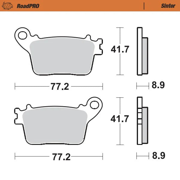Moto-Master RoadPRO Sinter Brake Pads Kawasaki Ninja ZX-10R 2016 Onwards Front 407001 Rear 406702 TÜV Approved High Performance Motorcycle Brake Pads
