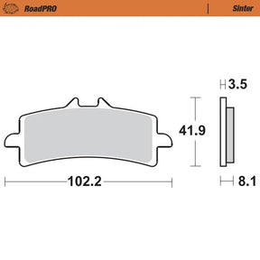 Moto-Master RoadPRO Sinter Brake Pads Ducati 848 EVO 2011-2013 Front 407001 Rear 404802 TÜV Approved High Performance Motorcycle Brake Pads