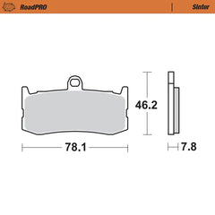 Moto-Master RoadPRO Sinter Brake Pads Triumph Street Triple Daytona 675 2013-2017 Front 407301 Rear 403402 TÜV Approved High Performance Sport Motorcycle Brake Pads