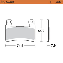 Moto-Master RoadPRO Sinter Brake Pads Kawasaki ZX-6R 2019 Onwards Front 407901 Rear 403702 TÜV Approved High Performance Motorcycle Brake Pads