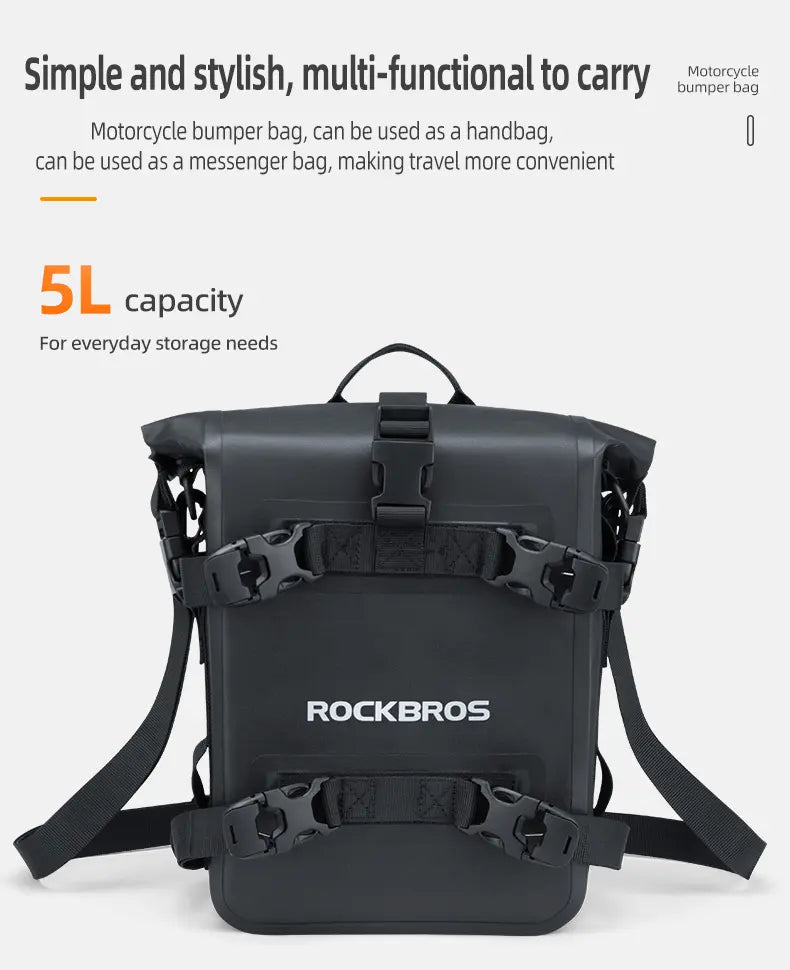 MOTO VANGUARD RockBro 5L 100% Waterproof PVC Motorcycle Side Bag