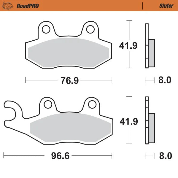 Moto-Master RoadPRO Sinter Brake Pads Triumph Speedmaster 900 2005-2017 Front 402501 Rear 410501 TÜV Approved High Performance Cruiser Motorcycle Brake Pads