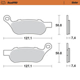 Moto-Master RoadPRO Sinter Brake Pads Harley Davidson Dyna Fat Bob 1585 Front 411501 Rear 412102 TÜV Approved High Performance Cruiser Motorcycle Brake Pads