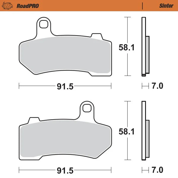 Moto-Master RoadPRO Sinter Brake Pads Harley Davidson Street Glide Special 2017 Onwards Front 412201 Rear 412202 TÜV Approved High Performance Touring Motorcycle Brake Pads