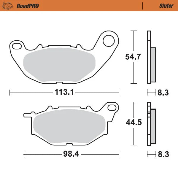 Moto-Master RoadPRO Sinter Brake Pads Yamaha R3 2015 Onwards Front 412501 Rear 412604 TÜV Approved High Performance Sport Motorcycle Brake Pads