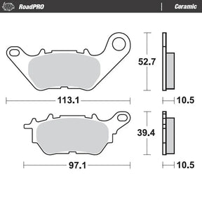 Moto-Master RoadPRO Sinter Brake Pads Yamaha R3 2015 Onwards Front 412501 Rear 412604 TÜV Approved High Performance Sport Motorcycle Brake Pads