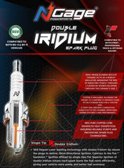 NGage Powerparts B8RII Double Iridium Spark Plug for Harley Davidson Street 750 and Street Rod 750