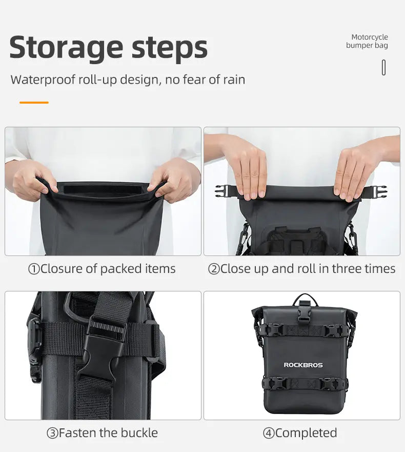 MOTO VANGUARD RockBro 5L 100% Waterproof PVC Motorcycle Side Bag