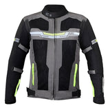 BBG Marshal motorcycle riding jacket with CE Level 2 armour in Black, Neon and Red