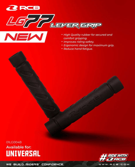 RCB LG77 black rubber brake and clutch lever grip covers 01LG004B