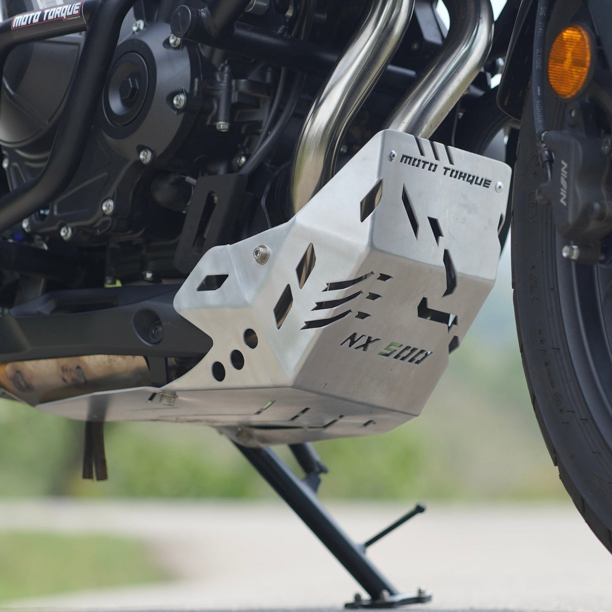Moto Torque aluminium engine guard for Honda NX500 lower engine and underbody protection accessory